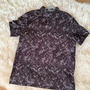 RHONE Men's Floral Polo - Black and Gray